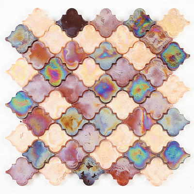Iridescence abnormity glass mosaic   PL012