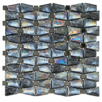 Iridescence abnormity glass mosaic  TBG001